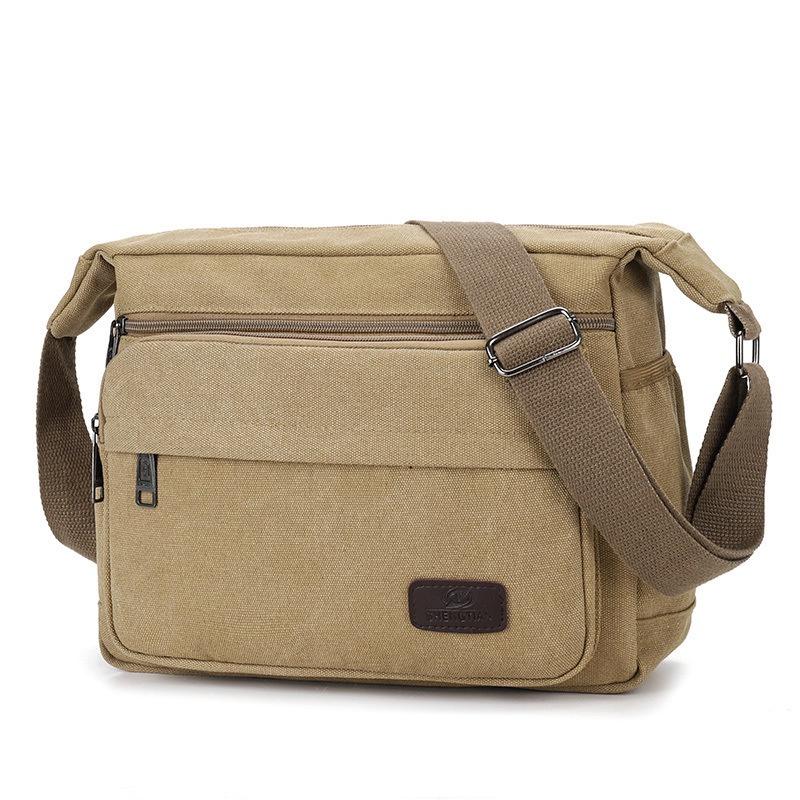 Large Capacity Canvas Shoulder Bag For Men Street Style Durable Material Travel Companion