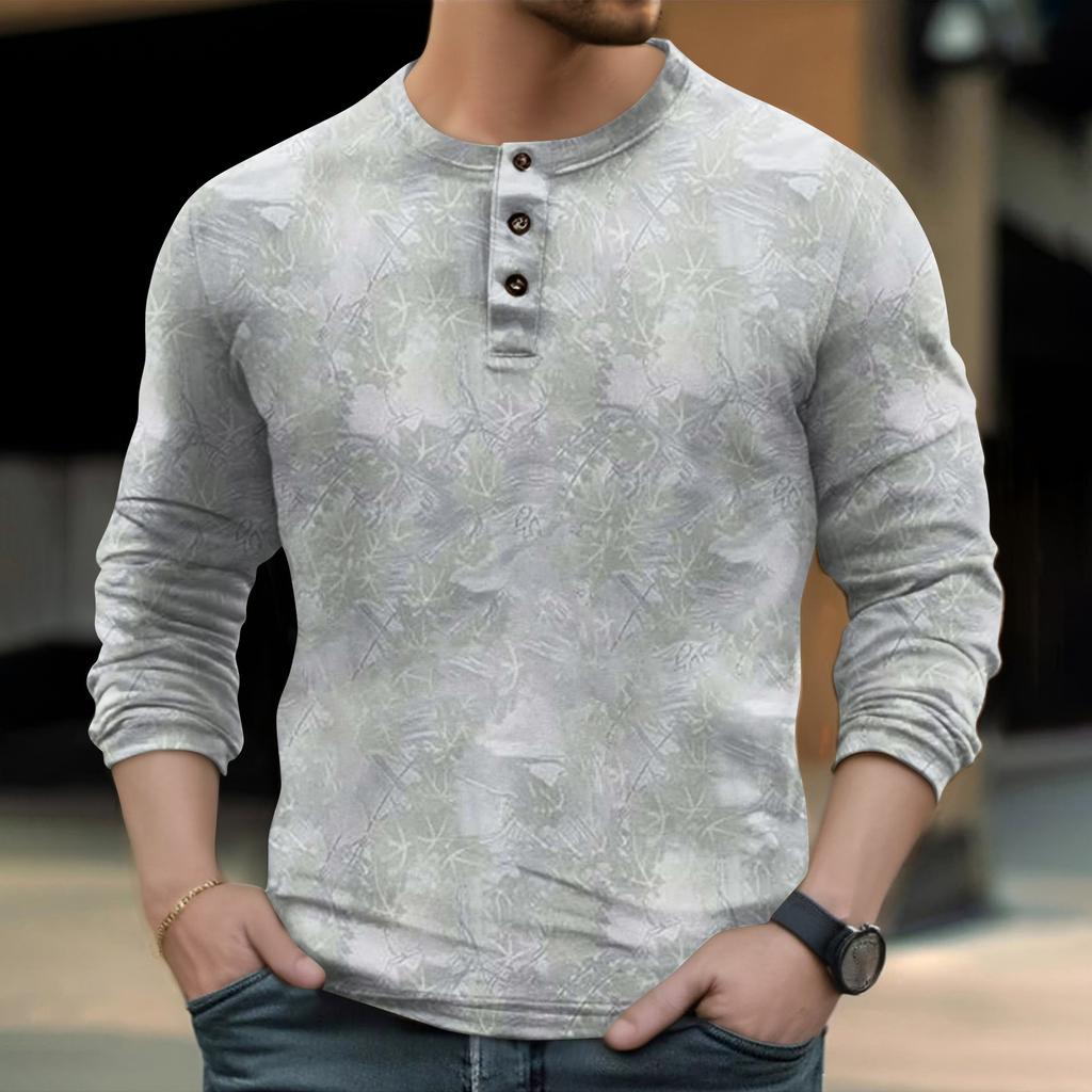 Мужская уличная винтажная модная спортивная футболка с v-образным вырезом и длинным рукавом