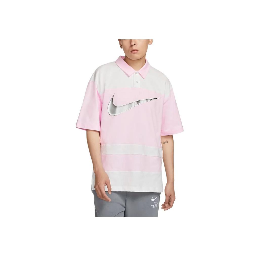 Nike Спортивная рубашка-поло с коротким рукавом Color Block, мужские топы Foam-Pink FN3694-125