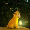 Garden Decoration Resin Dog Solar Ornament Cute Creative Puppy Statue Light Vivid Waterproof Animal Sculptures Lamp Birthday
