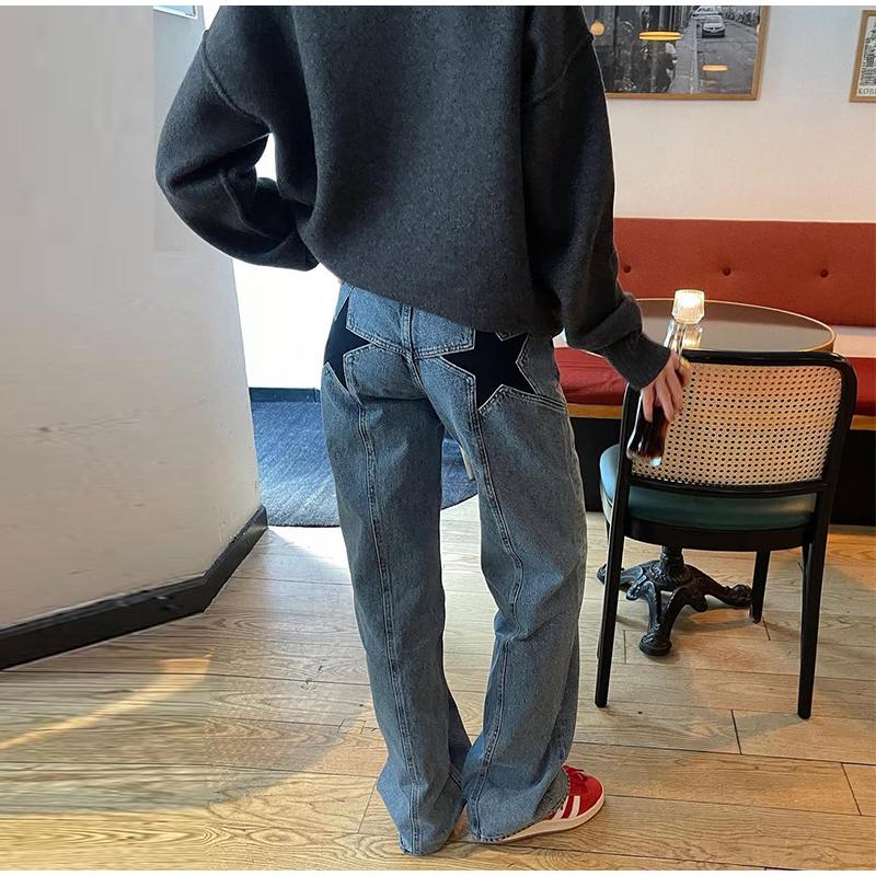 Винтажные мешковатые джинсы с низкой посадкой, женские свободные джинсы-бойфренды Y2k, прямые, широкие, модные, эластичные, длинные, джинсовые брюки
