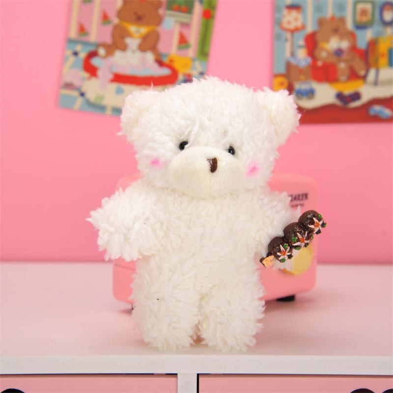 Adorable Plush Teddy Bear Keychain With Pearl For Girls' Backpacks And Bags