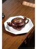 Yixing Artisan Handmade Jinbei Red Stoneware Floral Teapot with Secret Pattern