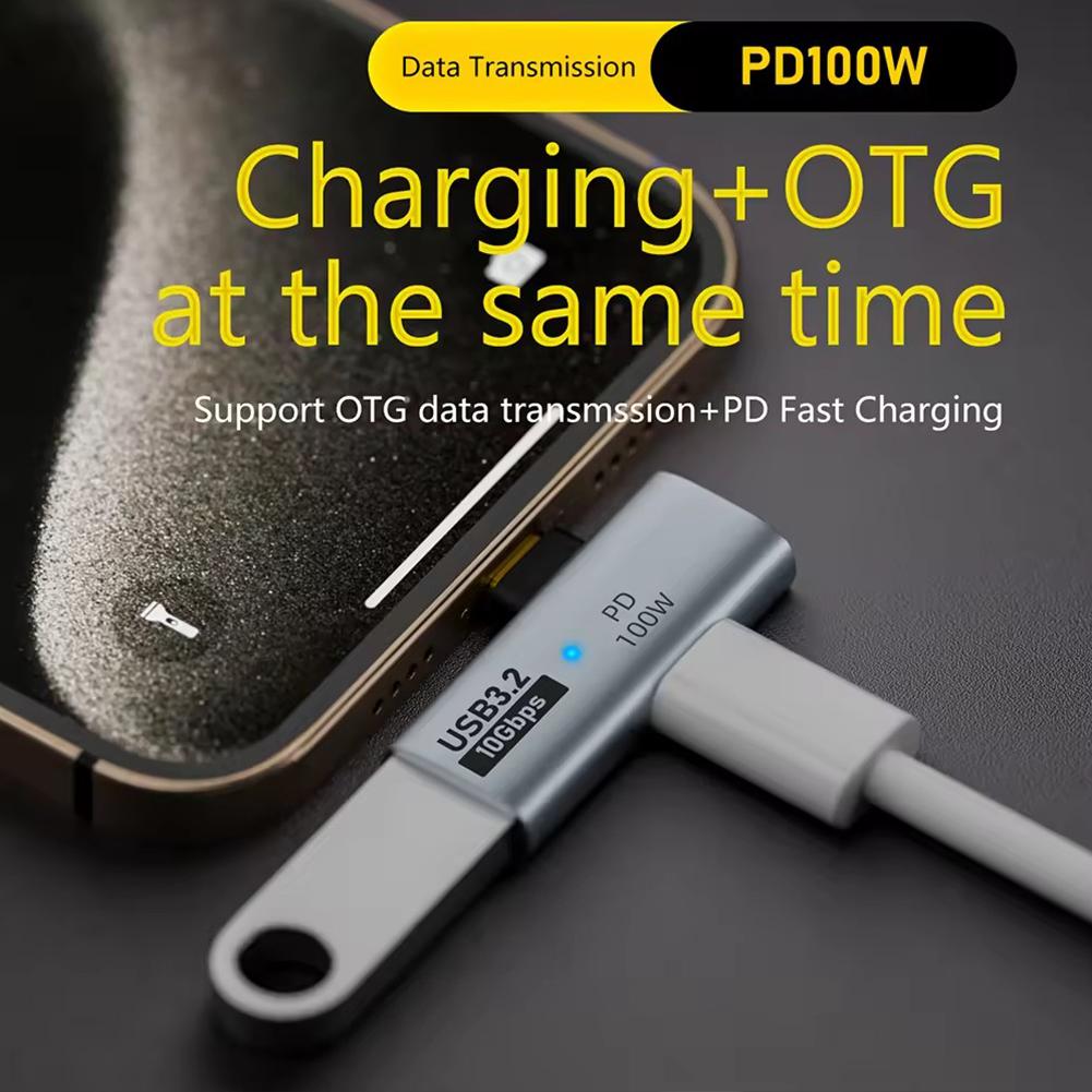 Адаптер USB Type-C OTG 2в1 с зарядкой PD 100 Вт для Steam TV для Macbook Deck Mobile P P7E8