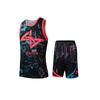 Basketball Series Color Block Letter Round Neck Comfortable Breathable Sleeveless Vest Mid Waist Five Point Shorts Basketball Set 152431201-3