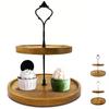 Premium Wooden Cupcake Stand with 2 Tier Serving Tray, Perfect Rustic Dessert Display Stands for Wedding, Birthday, Tea Party