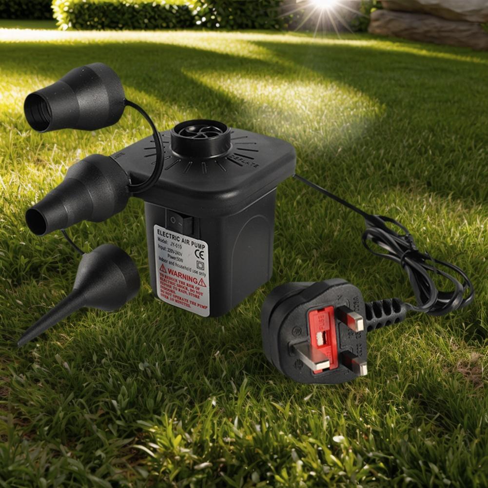 Electric Air Pump with 3 Nozzles Portable Air Mattress Pump Inflator/Deflator Pumps for Inflatables Swimming Ring