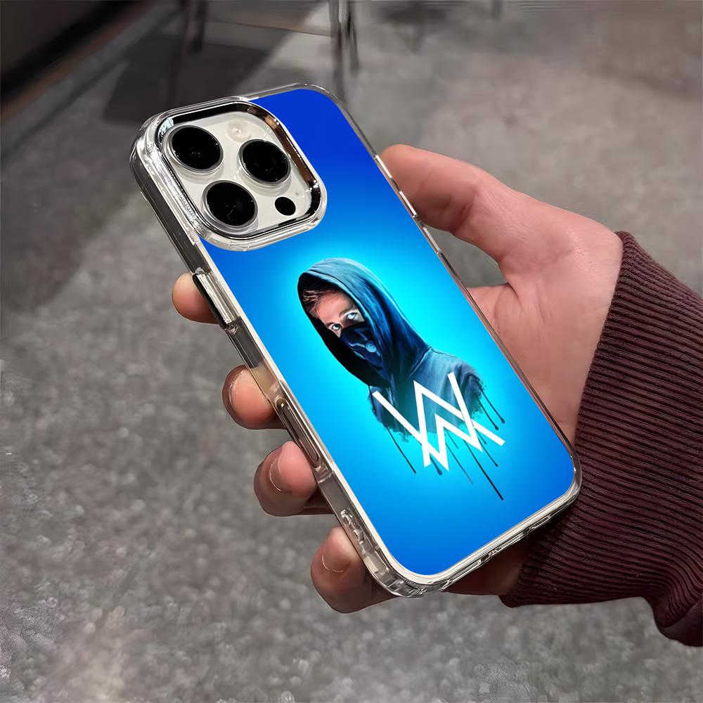 A-Alan Walker DJ Phone Case For IPhone 17 Air 16 E 15 14 13 12 11 Plus Pro Max Electroplated Transparent Soft Shell