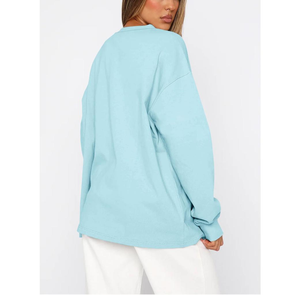 Womens Sweatshirts O Neck Sweaters Casual Comfy Fashion Outfits Clothes