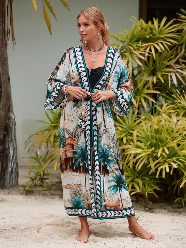 «Женская пляжная куртка из европейского и американского хлопка 2023 года: Сексуальный солнцезащитный кардиган бикини-накидка