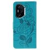 For Honor 400 Case Wallet Stand Imprinted Rose Butterfly PU Leather Phone Cover