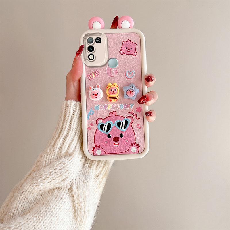 KEYSION Чехол с милым 3D-мультяшным изображением уха для Infinix Hot 11 Play с браслетом, мягкий силиконовый противоударный чехол для телефона Infinix Hot 10 9 Play