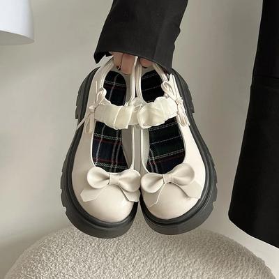 Туфли женские Платформа платье новые ретро Рим Мэри Джейн Весна элегантные японский стиль PU кожа бант женские одинарные туфли