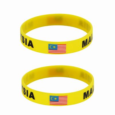 2 шт., силиконовый браслет с флагом Малайзии, браслеты для спортивных игр, национальные флаги, ремешок на запястье для мужчин и женщин, мотивационная резинка, модные аксессуары, подарки