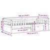 VidaXL Cadre de lit Blanc 75x190 cm Bois de pin massif, meuble de chambre à coucher, sommier, lit en bois, lit, lit simple 846983