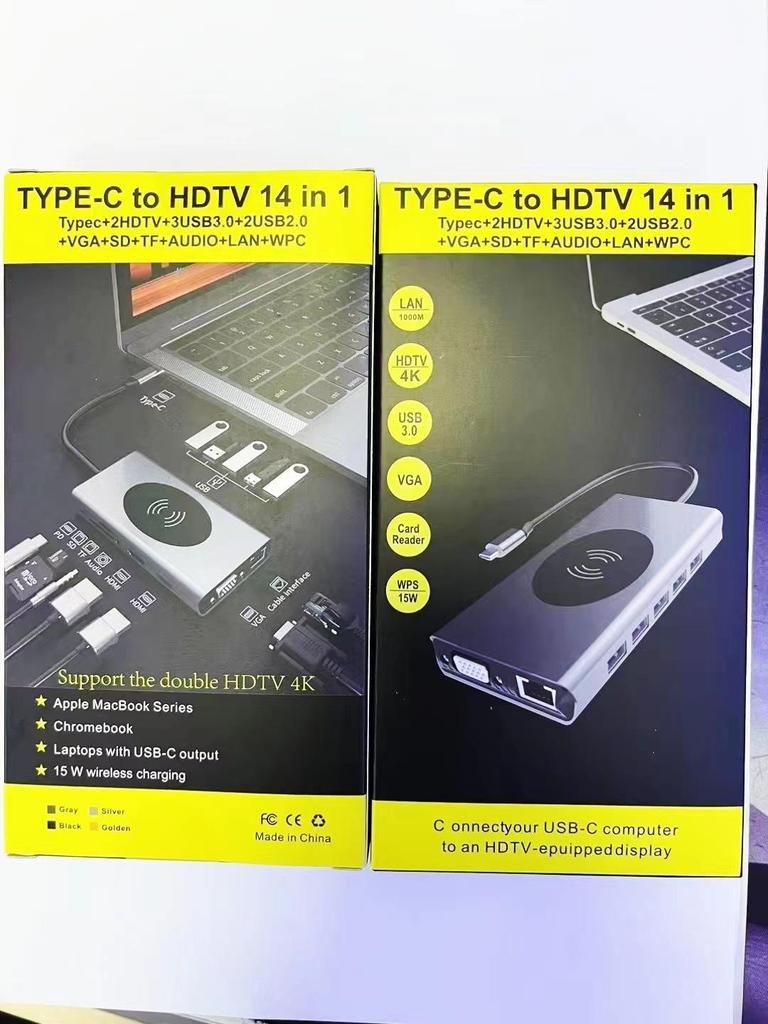 Multi-Function 8-in-1 USB-C Hub with Card Reader & Network Port