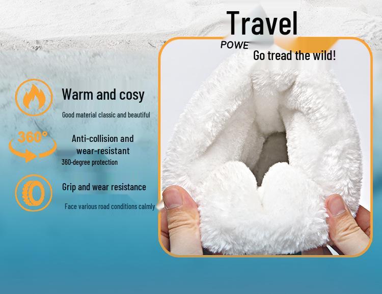 Army Green Camo High-Top Fleece-Lined Snow Boots for Men – Plus Size, Thick-Soled, Warm Winter Footwear