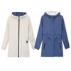 Women 's Windbreaker Jacket Double-sided Wearing Waist Cinching Ladies Spring and Autumn Hooded Windbreaker Jacket