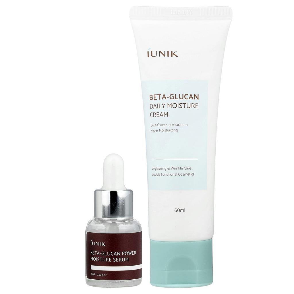Beta Glucan Edition Skin Care Set, Cream and Mini Serum, 2-piece Set