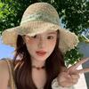 French Style Lace Straw Hat Spring Summer Women's Sun Hat Elegant Bow Ribbon Straw Hat  Outdoor
