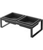 Yamazaki Jitsugyo Pet Food Bowl Stand Set Tall Black Approx. W29XD15.5XH10cm Tower 4745