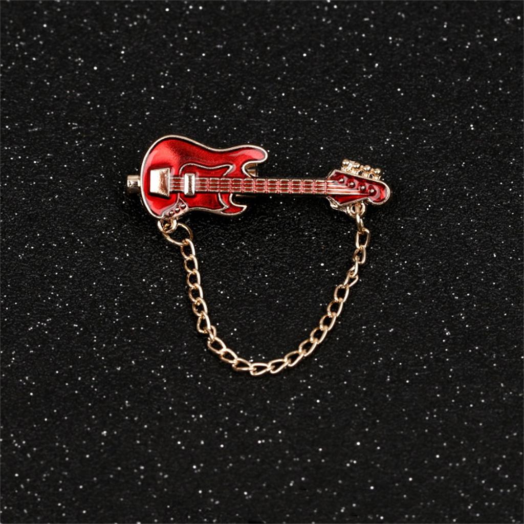 Rinhoo Vintage Imitation Shell Guitar Violin Brooch Pin For Women Luxury Punk Rhinestone Musical Instrument Enamel Badge Jewelry