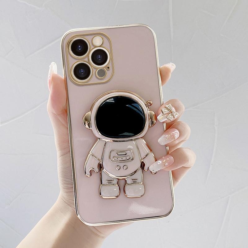 Для Infinix Smart 8 Pro Note 30 40 Tecno Camon 20C Spark Go Moto G10 G20 G30 Vivo Y18 Y22 3D Astronaut Kickstand Soft Full Lens Protective Phone Case