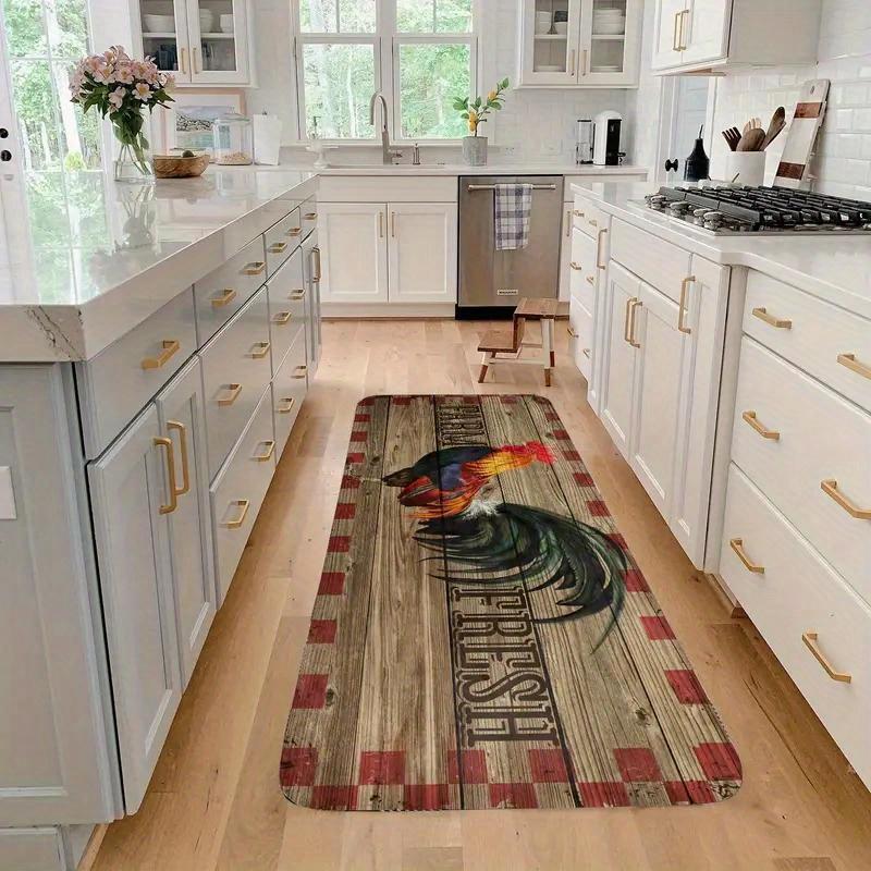 Мягкий кухонный коврик с изображением петуха и подсолнуха, кухонный коврик против усталости, набор водонепроницаемых нескользящих ковриков, коврик для бегуна, прикроватный коврик, впитывающий ковер для кухни