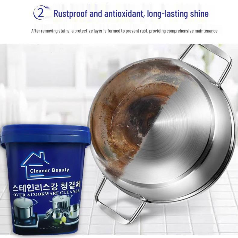 Многофункциональное средство для удаления пятен на кухне: Паста для очистки дна кастрюль и нержавеющей стали