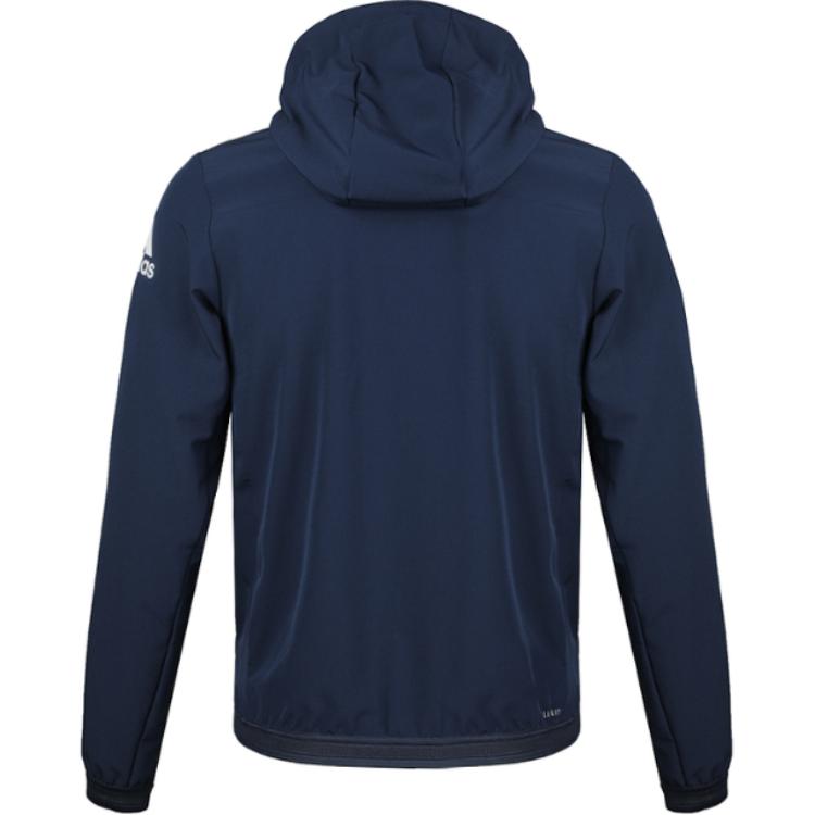 adidas Тканая куртка однотонная мягкая с капюшоном мужская куртка синяя CV5343