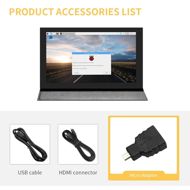 7-дюймовый IPS сенсорный монитор Внешний экран HDMI ЖК-дисплей для Raspberry Pi Orange Pi Windows PC Кортикальный корпус Портативный монитор