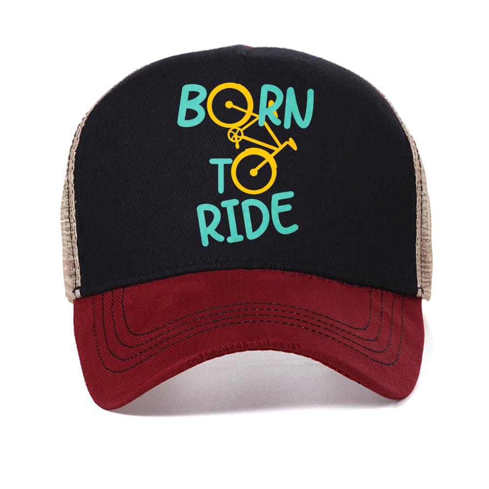 Кепка с принтом 'Born To Ride' Повседневная летняя Для унисекс Женская модная кепка-snapback Дышащие летние кепки регулируемая сетка Кепка-тракер