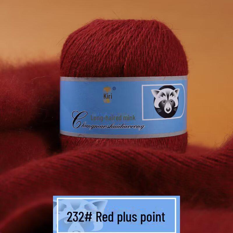 Мягкая пряжа из кашемира ручной работы для шапок и шалей, пряжа из шерсти норки с длинным ворсом средней толщины для вязания крючком