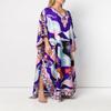 2024 Summer Women's Casual V-Neck Printed Long Robe Dress