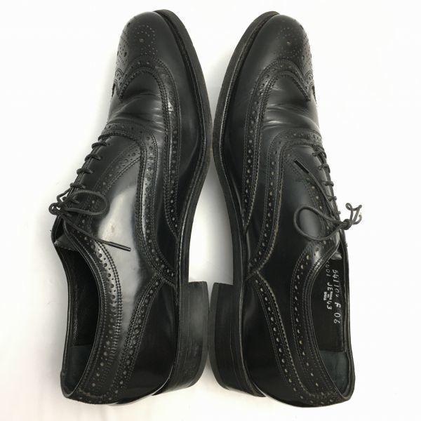 Винтажные туфли 80-х годов FLORSHEIM Full Brogue Wingtip для бизнеса черные размер 9D 26.5-27.0(ИСПОЛЬЗОВАЛ)