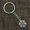 Fashion Snowflake Snow 20x23mm Pendant 30mm Key Ring Chain Bronze   Men Car Gift Souvenirs Keychain