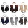 1-4 Years Baby Boys Girls Faux Fur Hanging Neck Cute Cartoon Knitted Mittens Kids Gloves Thick Warm