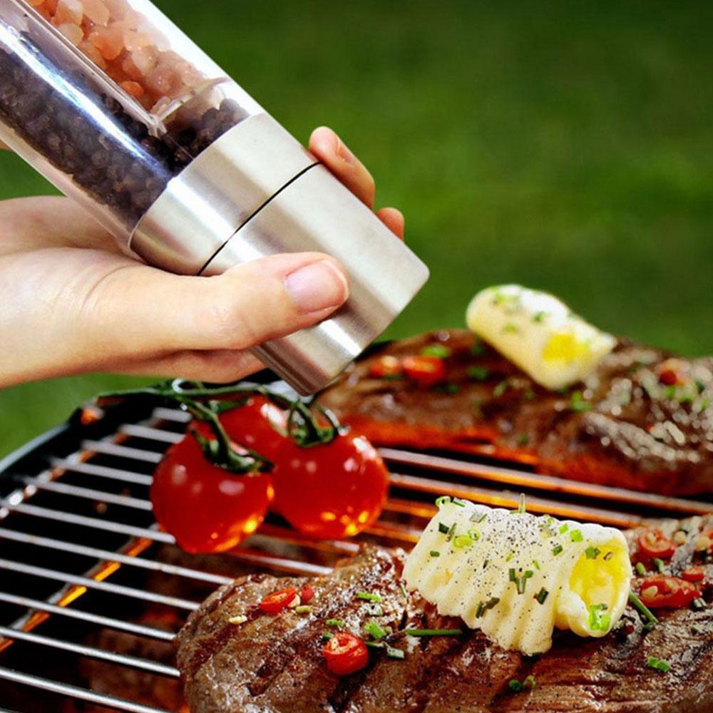 Мельница для перца 2 в 1, ручная мельница для соли и перца из нержавеющей стали, набор с регулируемой керамической мельницей для специй, кухонный инструмент