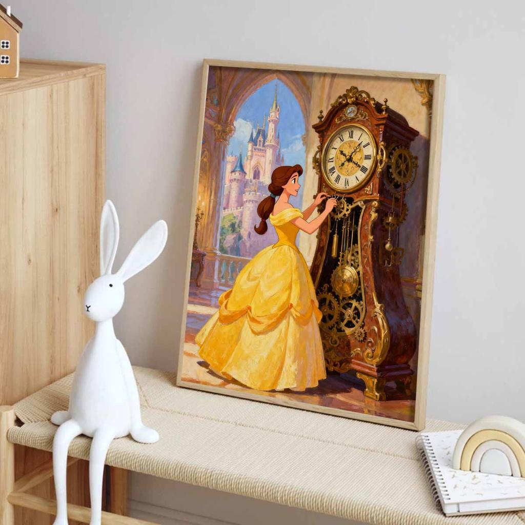 Disney Набор для алмазной мозаики DIY Круглый Настенный Декор для Дома Подарок Ручной Работы для Взрослых Часы Белль и Когсворт