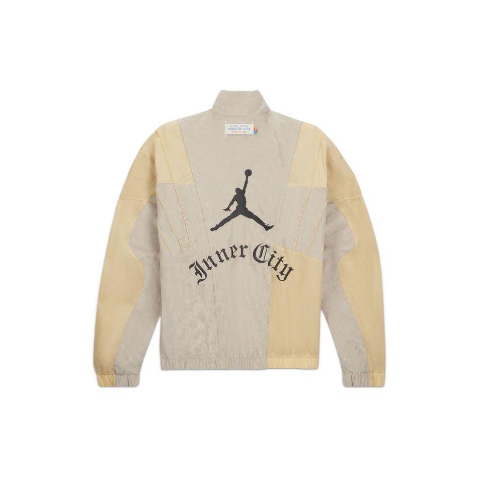 Jordan Мужская куртка с воротником-стойкой X HTG и логотипом кремового цвета DJ7976-236