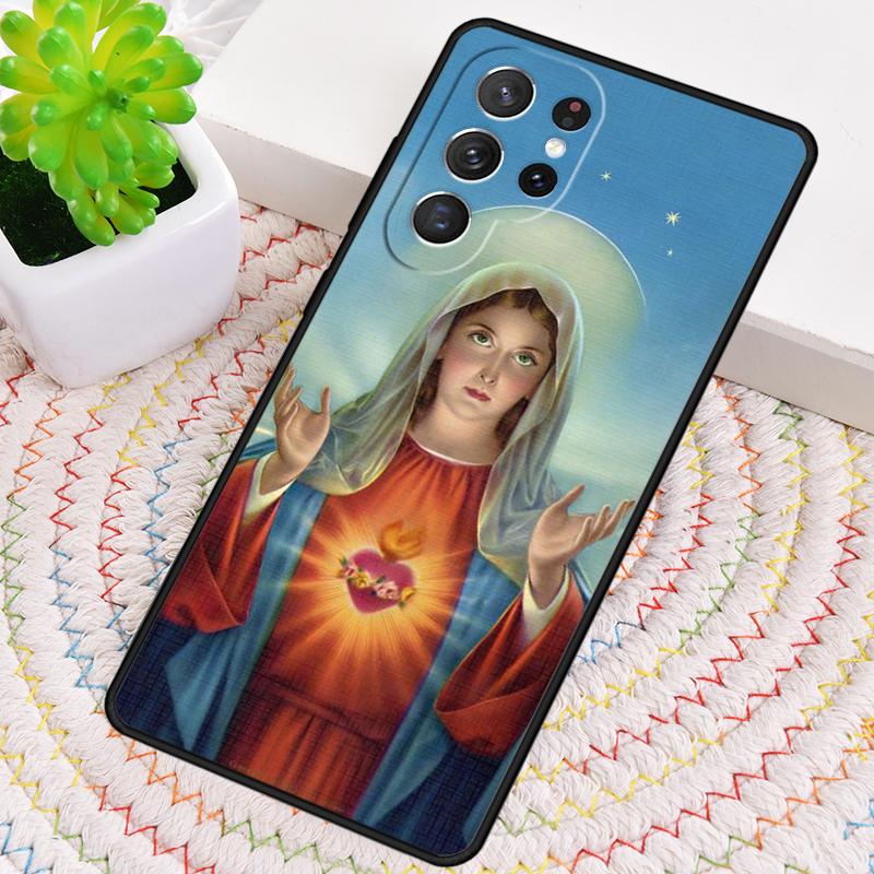 Virgin Mary And Jesus Heart TPU Phone Case For Samsung Galaxy note 10 pro S26 S25 S24 S23 S22 Ultra Plus S21 FE S20 Cover