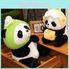 Adorable Panda Plush Toy With Ice Cream And Hamburger Delivery Outfit Perfect For Kids Birthday Gifts