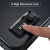Small Safe Box Portable Travel Lock Storage Cabinet 3 digit Password Case with Security 3Ft Steel Cable Sturdy Structure Anti scratch Foam Lock for P