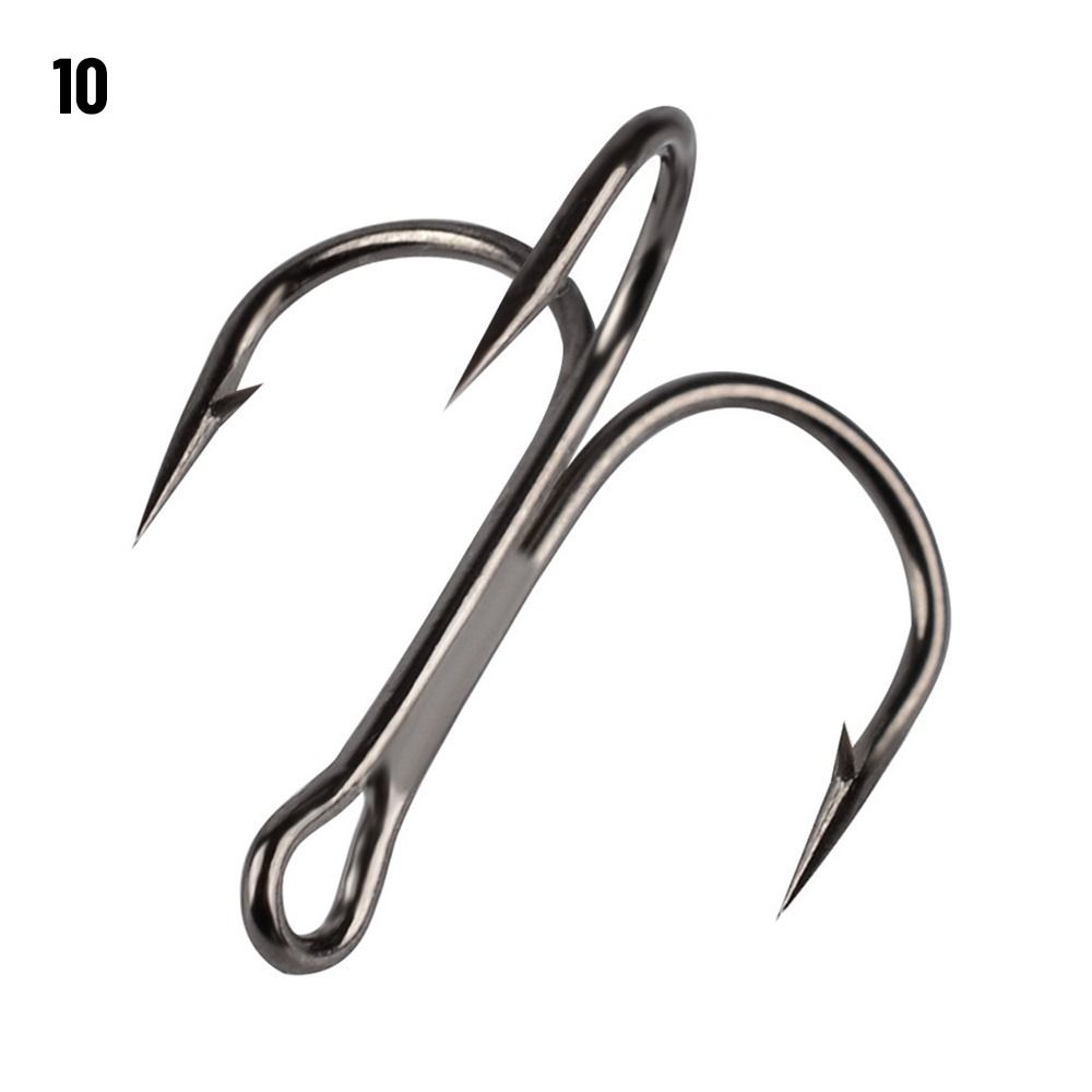 50PCS/Set Durable Sharpened Barbed Hooks Treble Jig Fishing Tackle Fishhooks High Carbon Steel