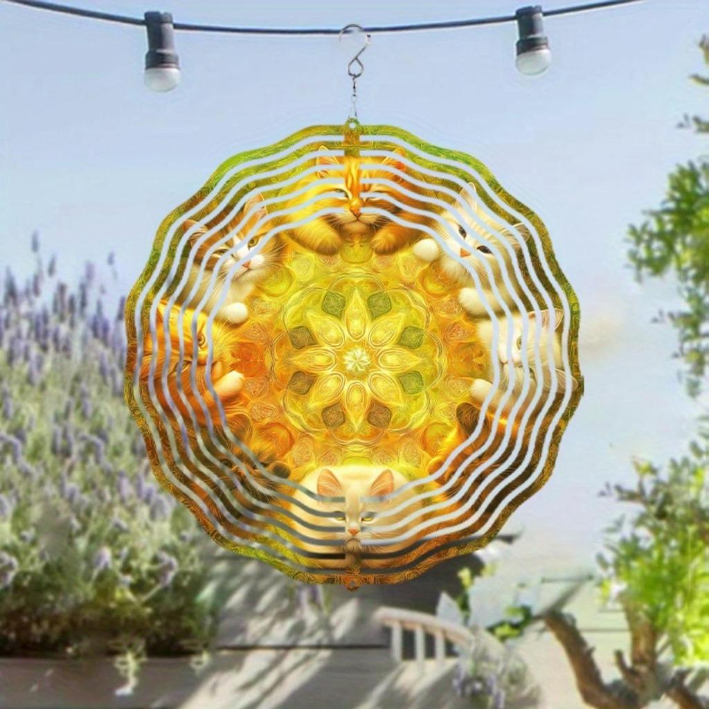 10 Inch Hanging Wind Chime with Rotating Artistic Design 360 Degree Hook Elegant Garden Lawn Decoration Creative Gift for Spring Summer