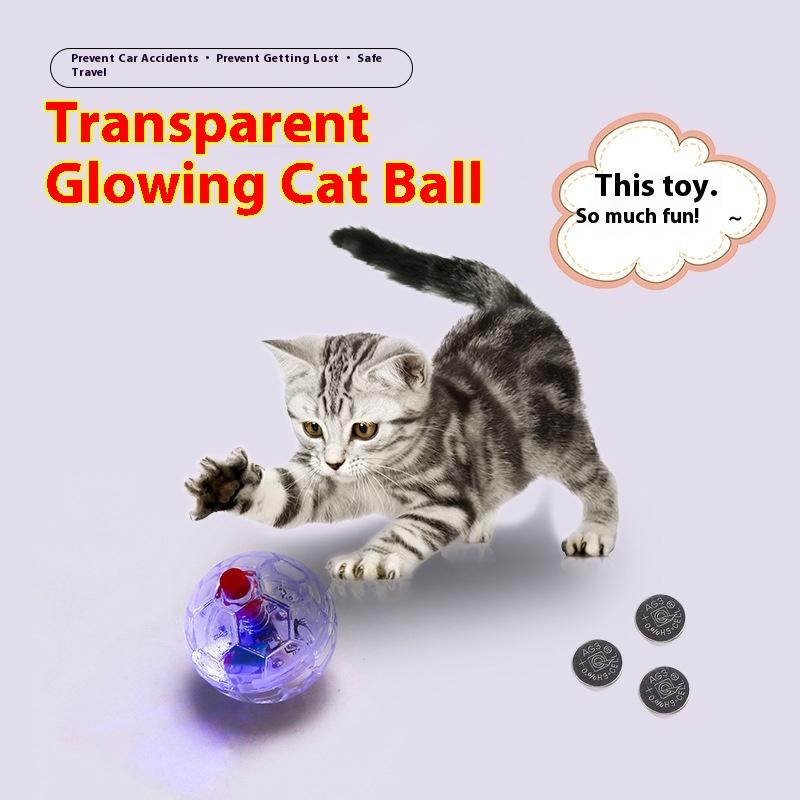 Pet Luminous Cat Teaser Ball Sports Interactive Entertainment Cat Toy Self-hi Smart Cat Teaser Set Plastic Football
