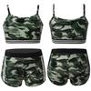 Kids Girls Athletic Workout Tank Crop Top Boyshort 2Pcs Set Gym Sports Fitness Tracksuit