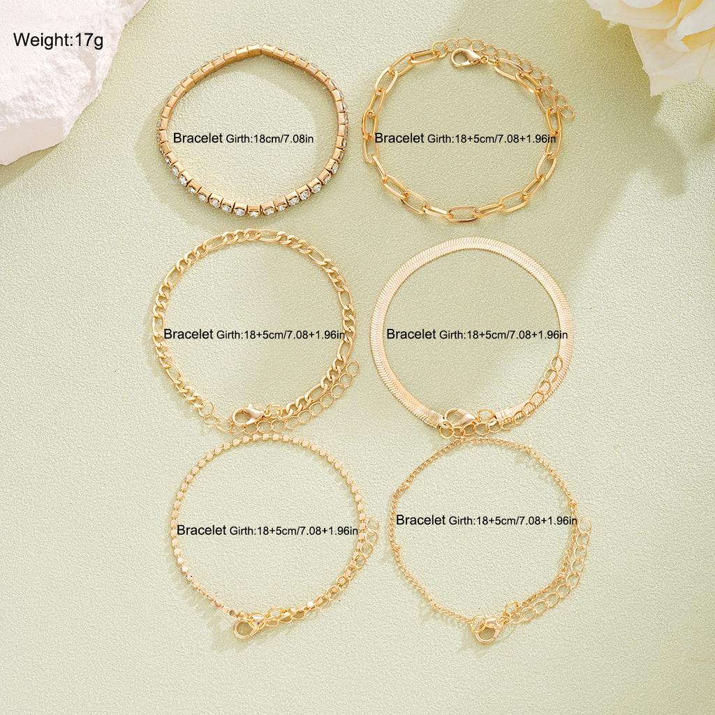 6 шт./компл. богемные многослойные тонкие цепочные браслеты для женщин из нержавеющей стали минималистичные циркониевые золотые металлические браслеты ювелирные изделия