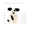 Плюшевая собака Jellycat Bashful Puppy, средняя, сидячая, черная с кремовым, 20 см, и