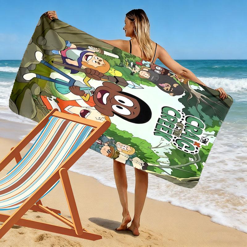 Creek Fun Print Beach Towel, Large Soft Quick Dry Towel for Beach Camping Swimming
